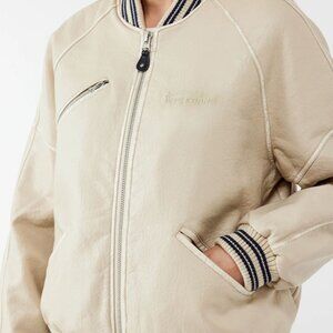 Iets Frans Varsity Faux Leather Bomber Jacket (XS)